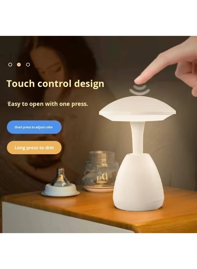 مصباح طاولة LED قابل لإعادة الشحن على شكل فطر مع 3 مستويات لضبط الإضاءة. - Image 4